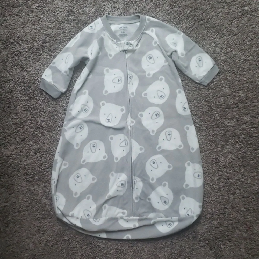 Bundle of 2 VGUC Carter's Fleece Sleep Sacks Wearable Blankets Size 3-6 Months - Picture 4 of 9